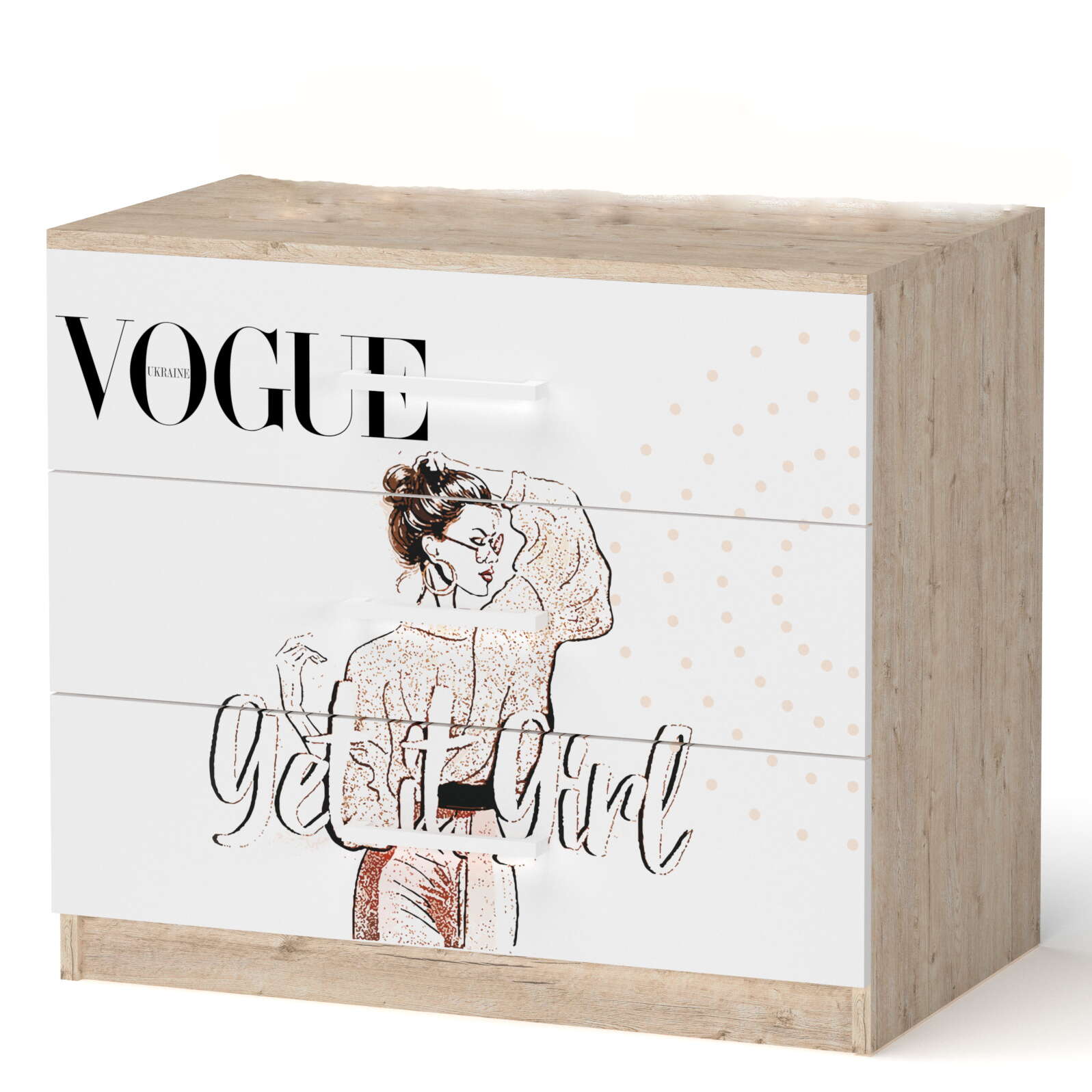 Принт комоду на 3 ящики Vogue шервуд