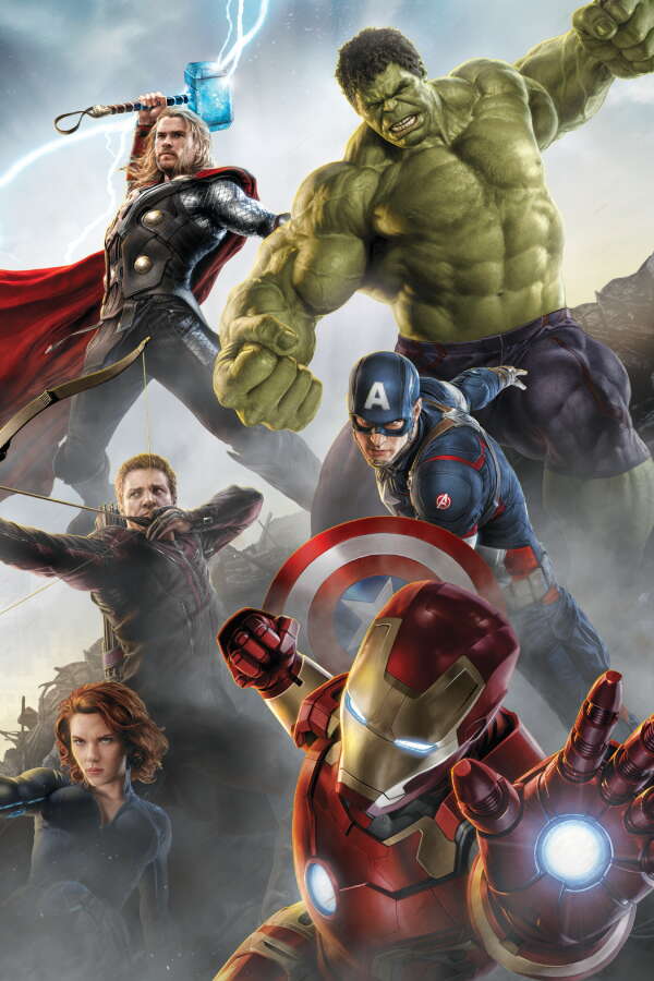 Принт шафи Месники в небі