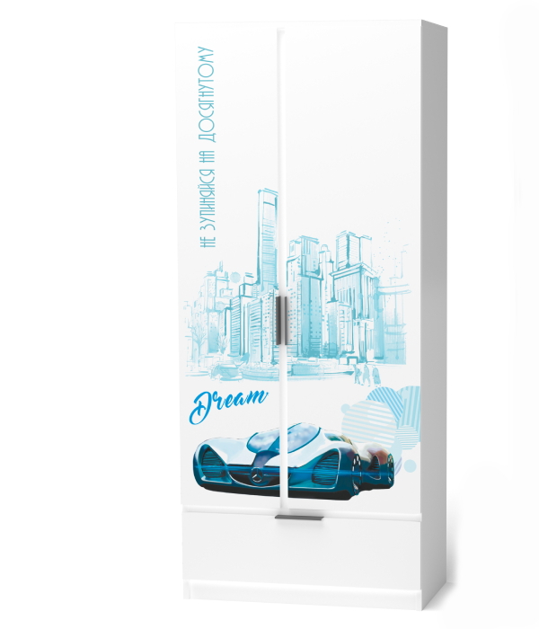 Принт шафи Auto Dream з білими вставкми