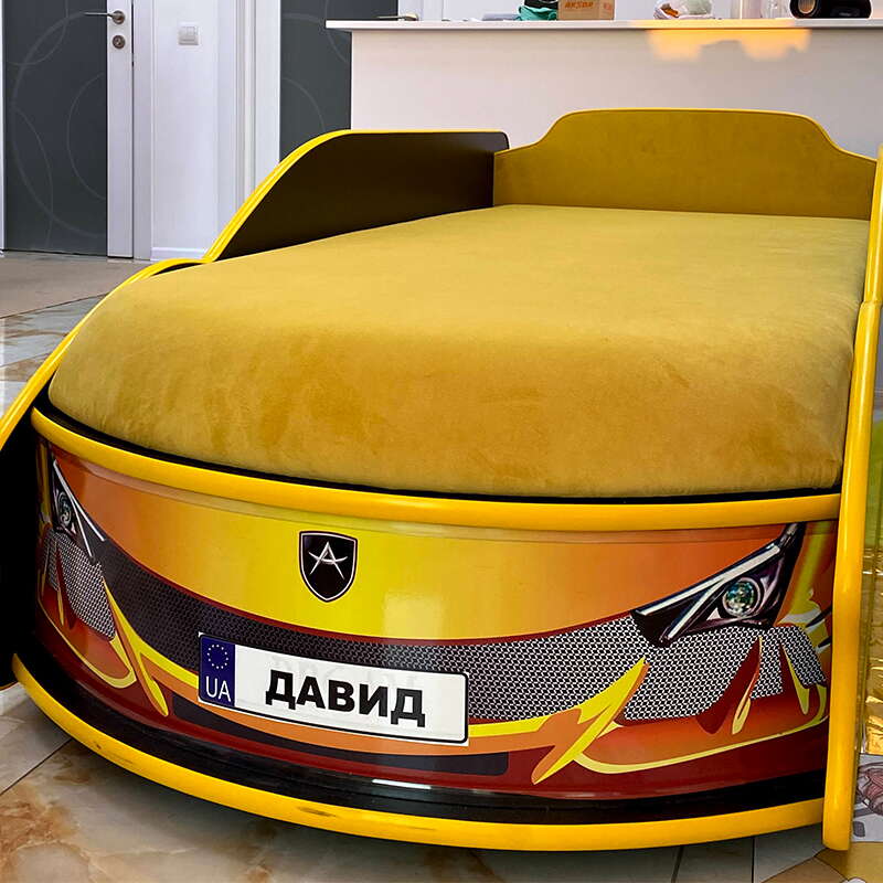 Матрац жовтий без полос для ліжка Джип