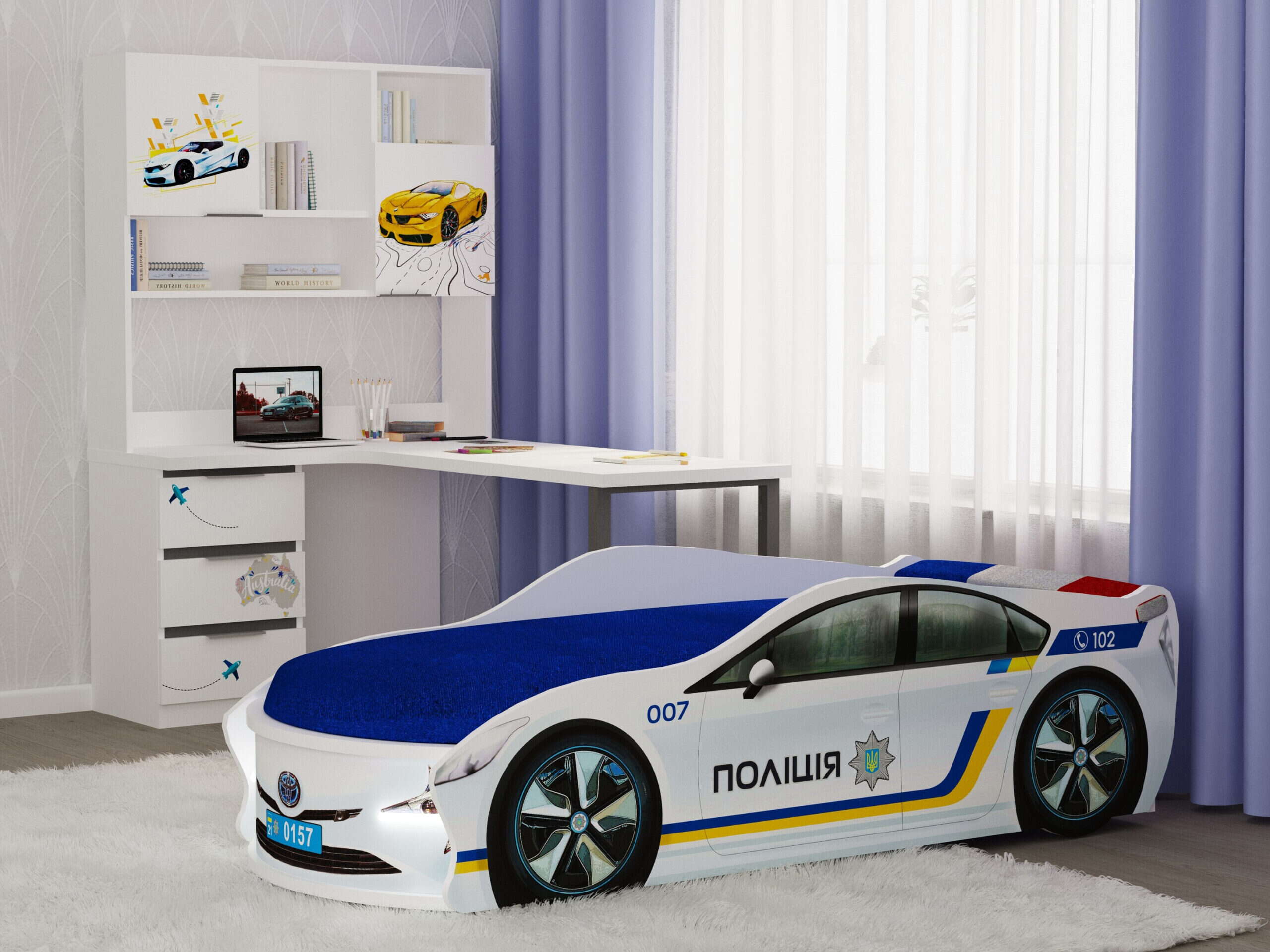 Ліжко машинка в кімнату Поліція