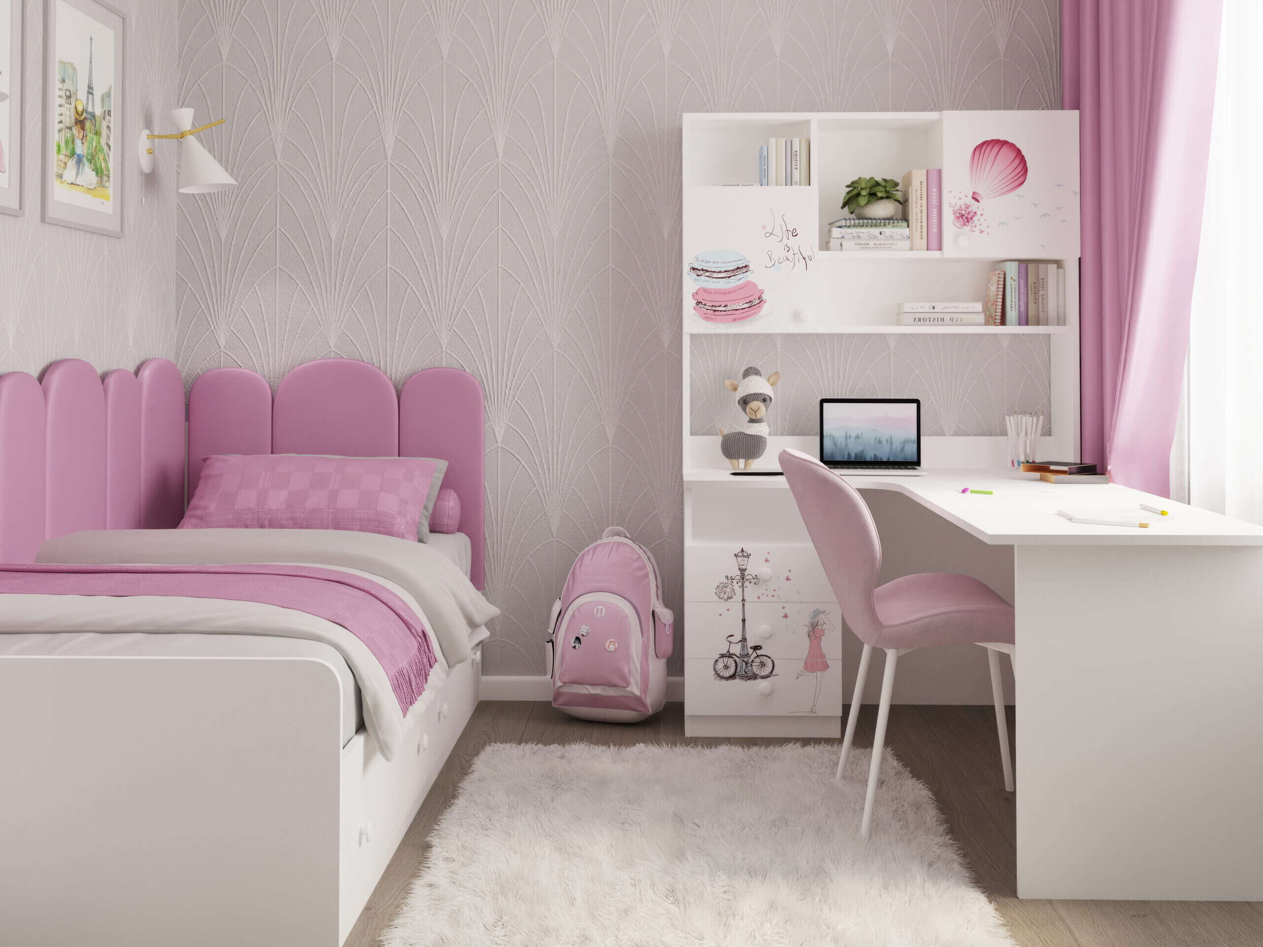 Стіл кутовий з кутовим ліжком в кімнату Париж