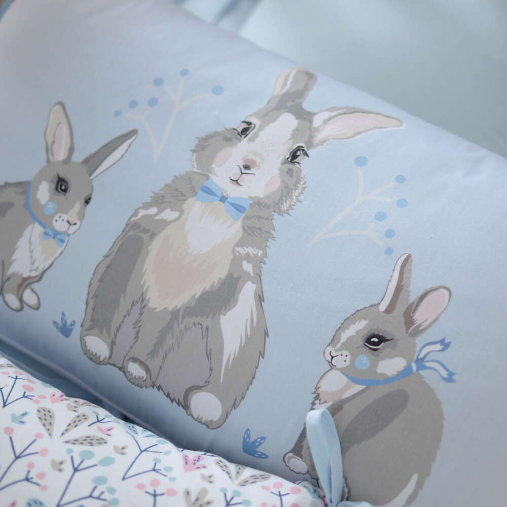 Summer Bunny blue комплект постільний подушка