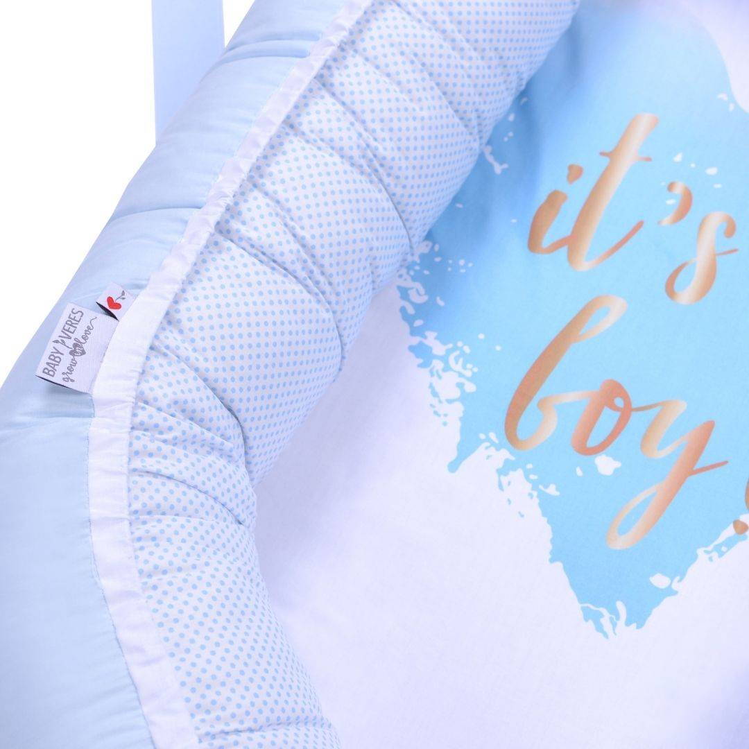 Кокон-гніздечко It's a boy для немовлят з подушкою в комплекті деталі