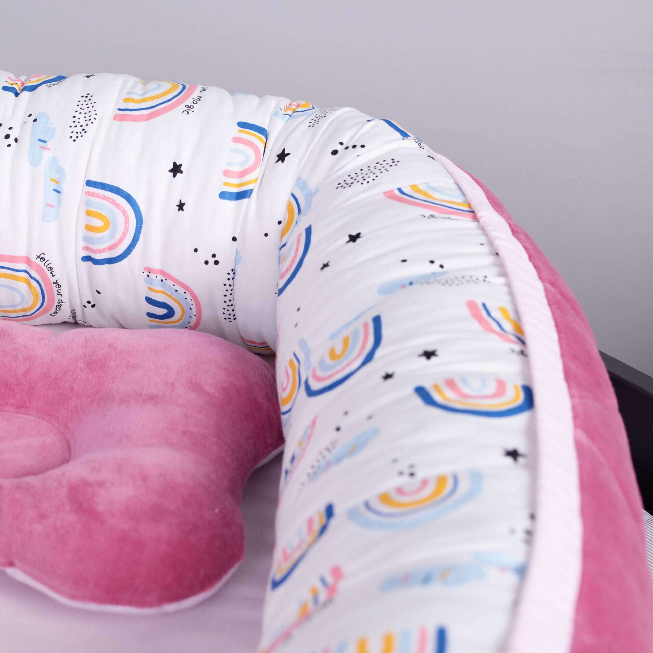 Кокон-гніздечко Velour Rainbow для немовлят з подушкою в комплекті деталі