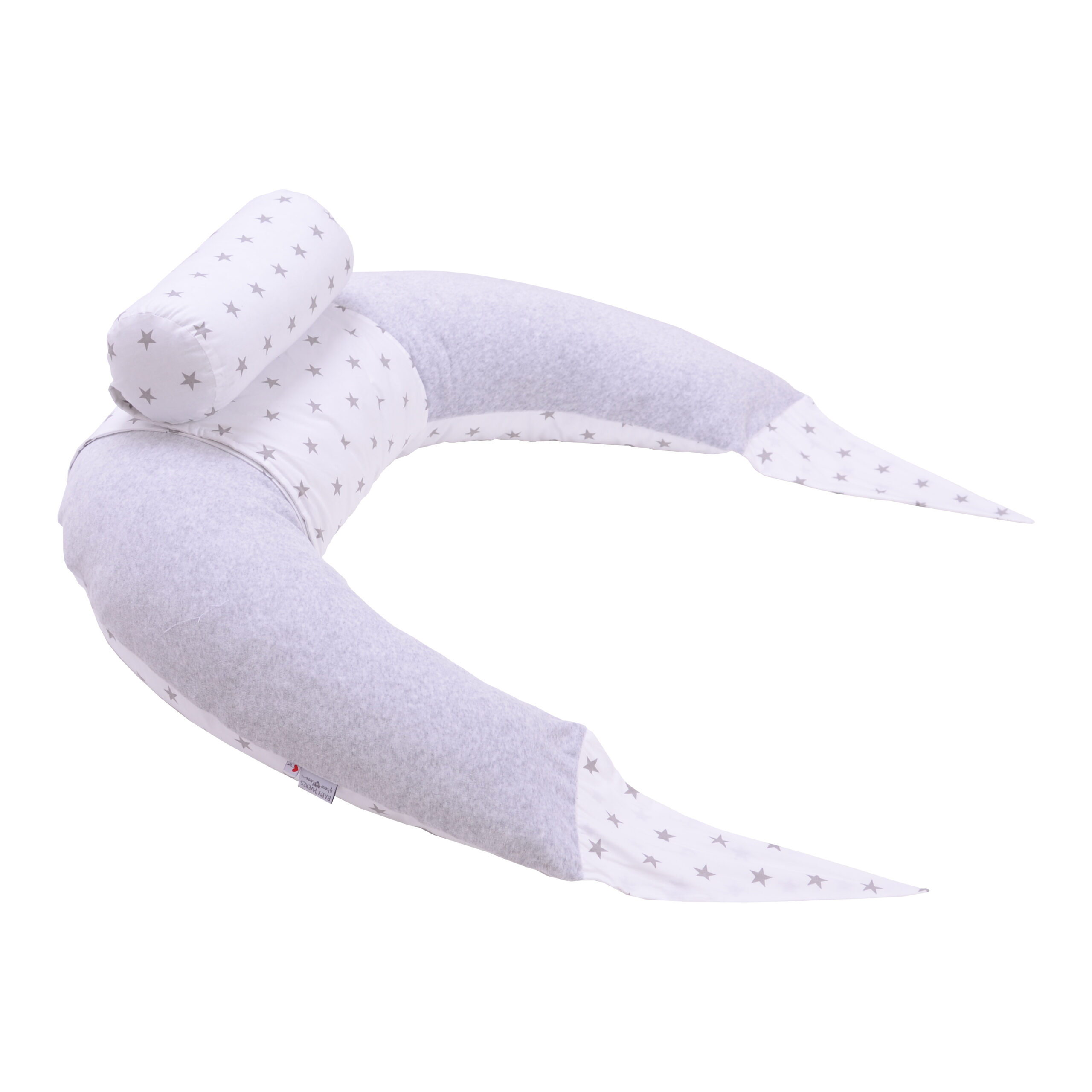 Подушка для годування Comfort Lux Velour stars grey для немовлят бік