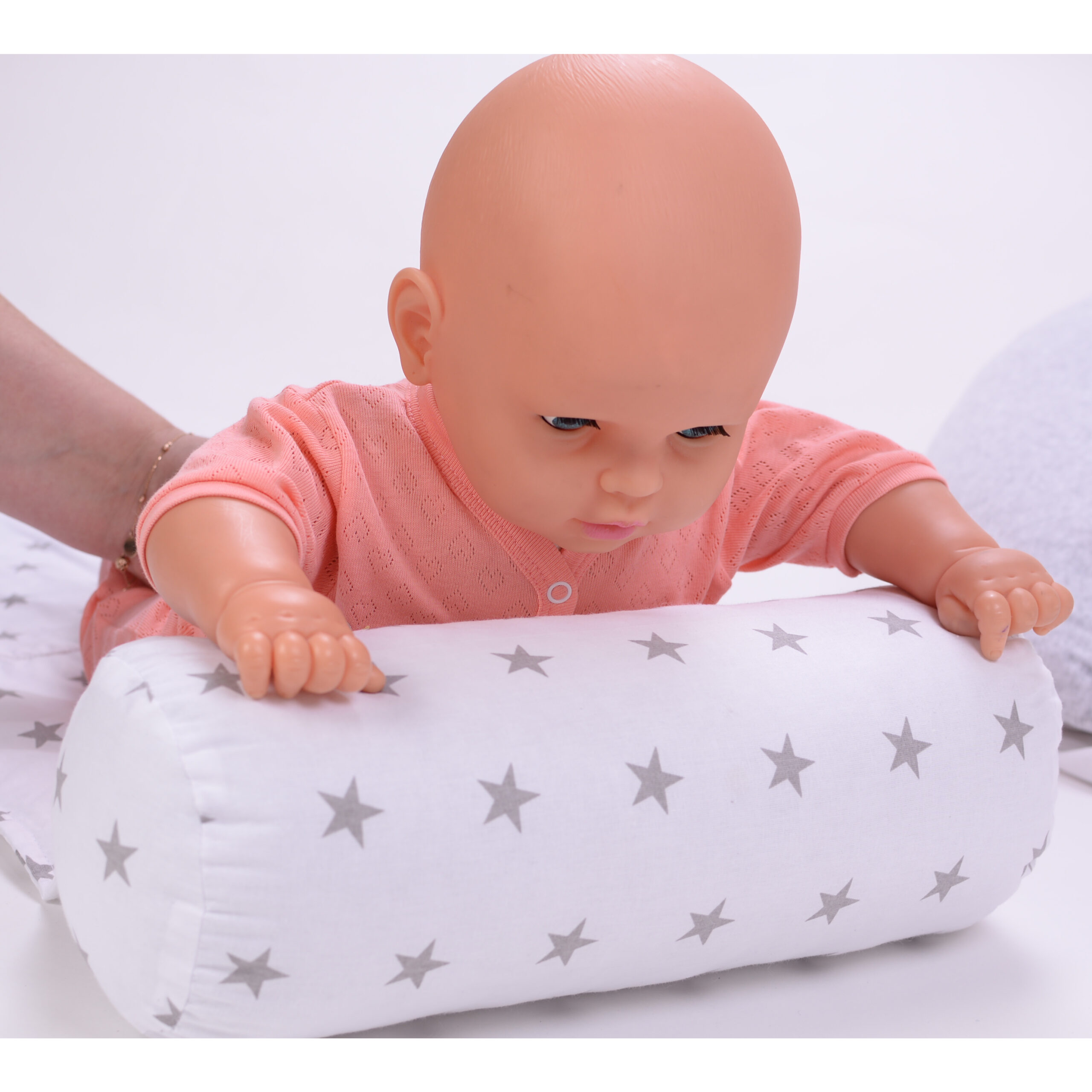Подушка для годування Comfort Lux Velour stars grey для немовлят валик