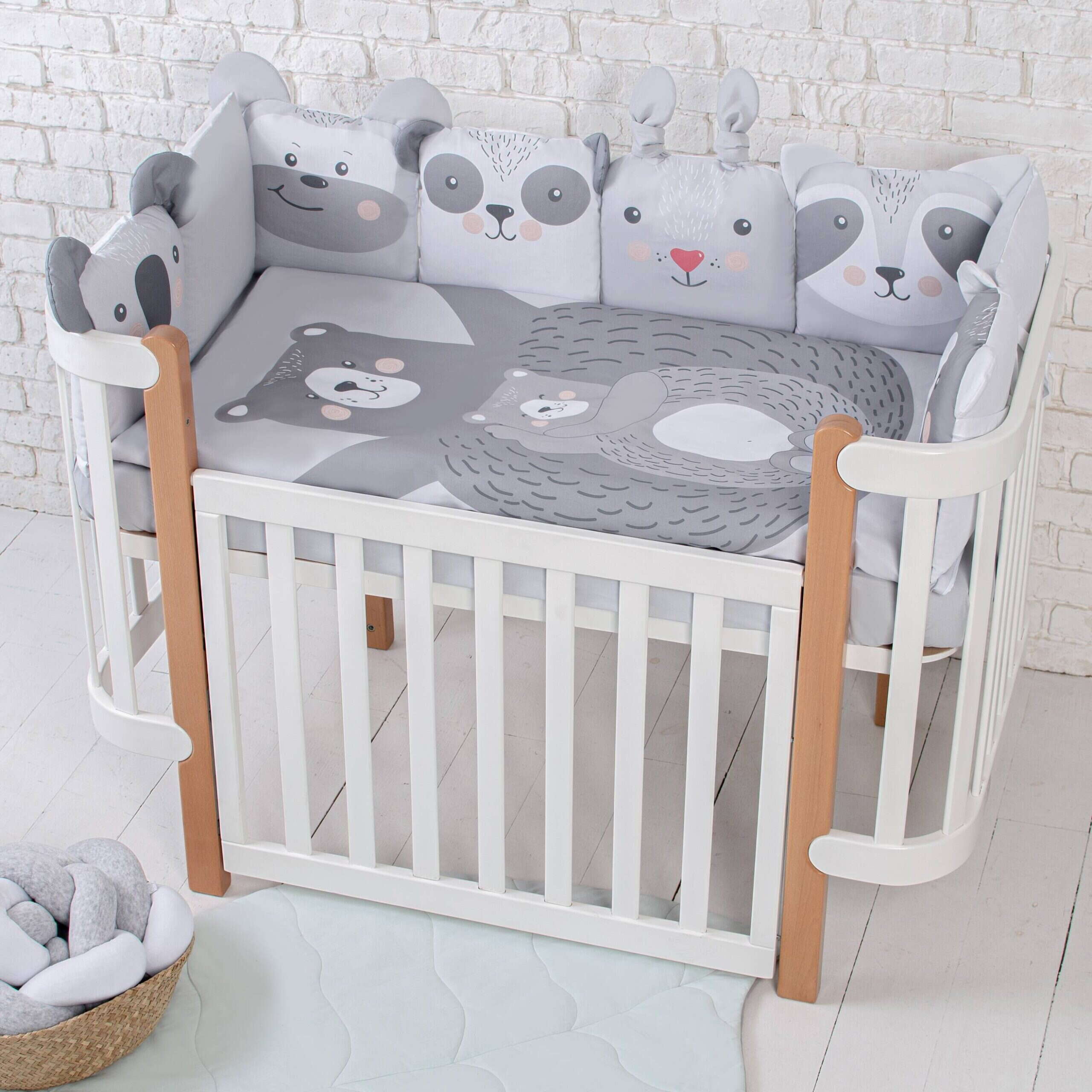 Постільний комплект Cuties Zoo grey з 6 одиниць