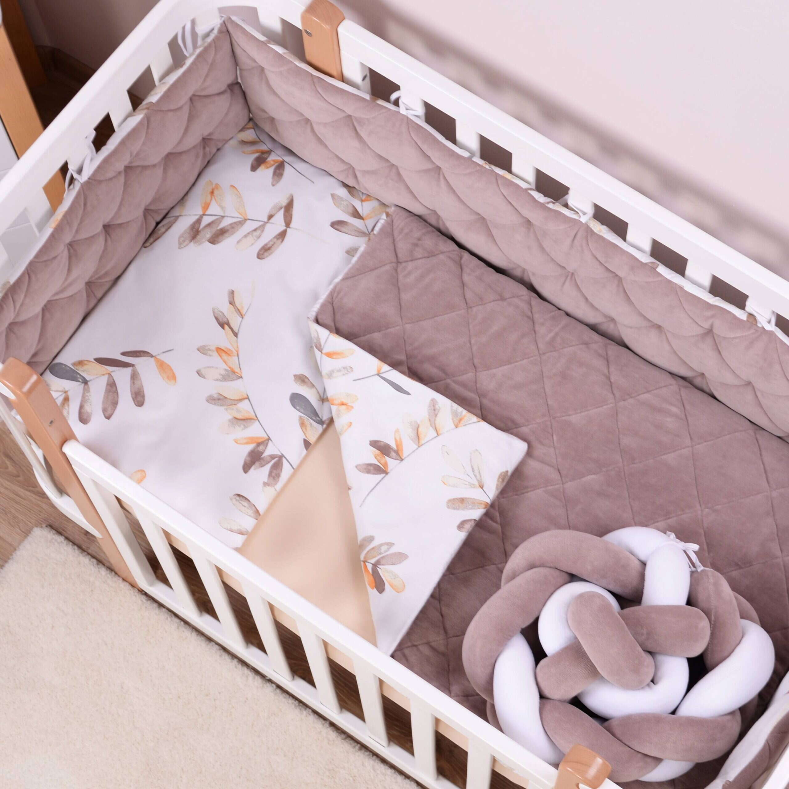 Постільний комплект Velour Mokko leaves з 6 одиниць верх