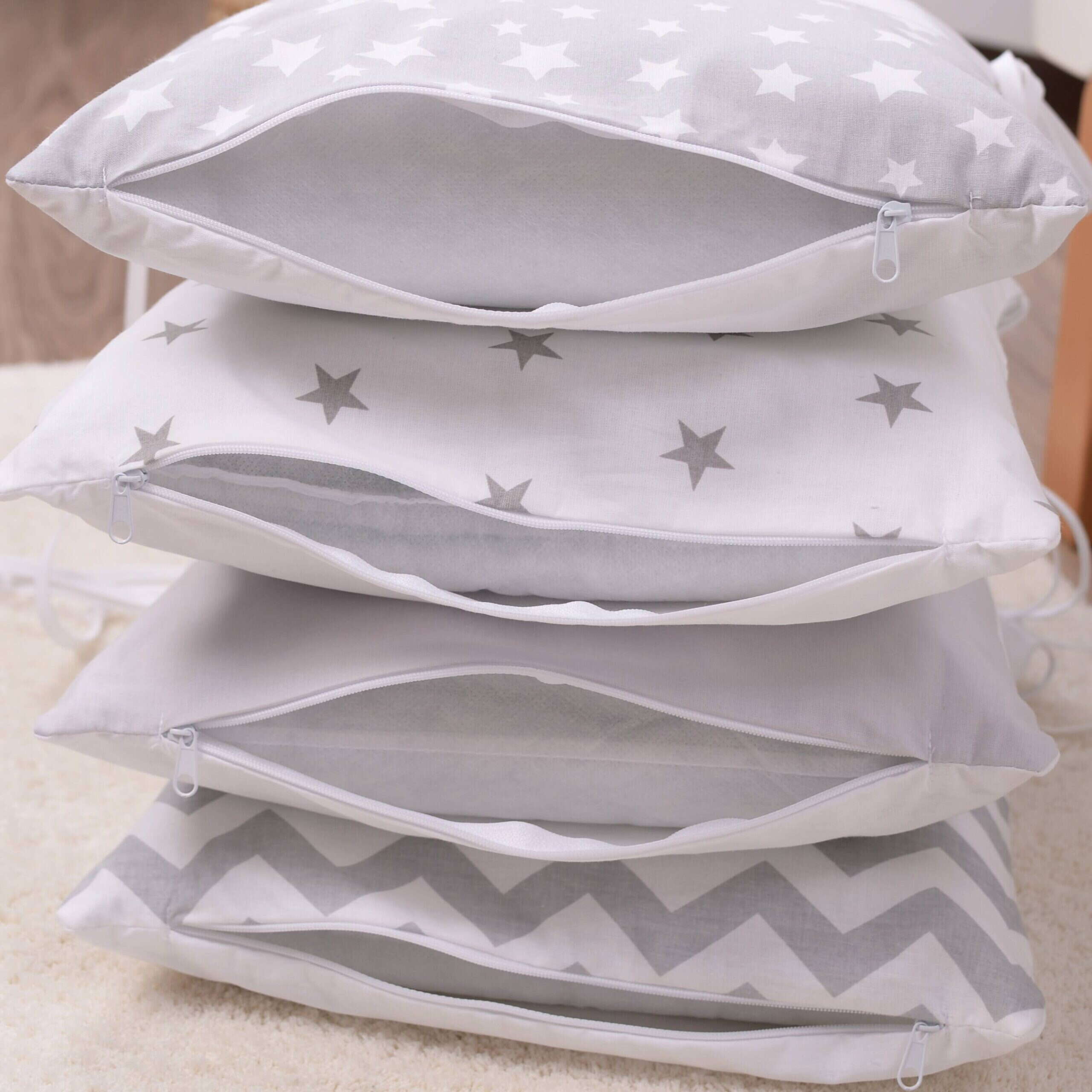 Постельный комплект Smiling animals white-gray из 7 единиц