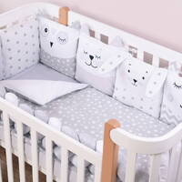 Постельный комплект Smiling animals white-gray