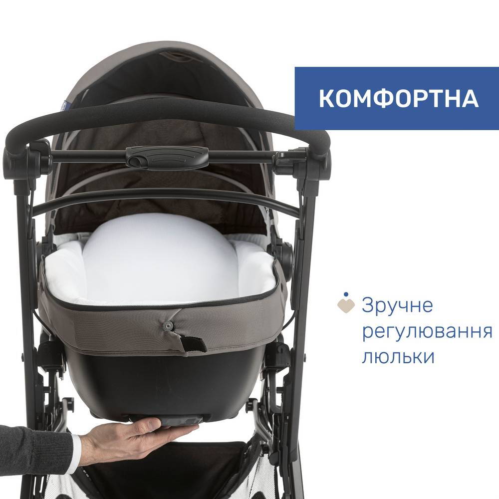 Коляска 2 в 1 Актів 3 Chicco, темно-бежева комфорт