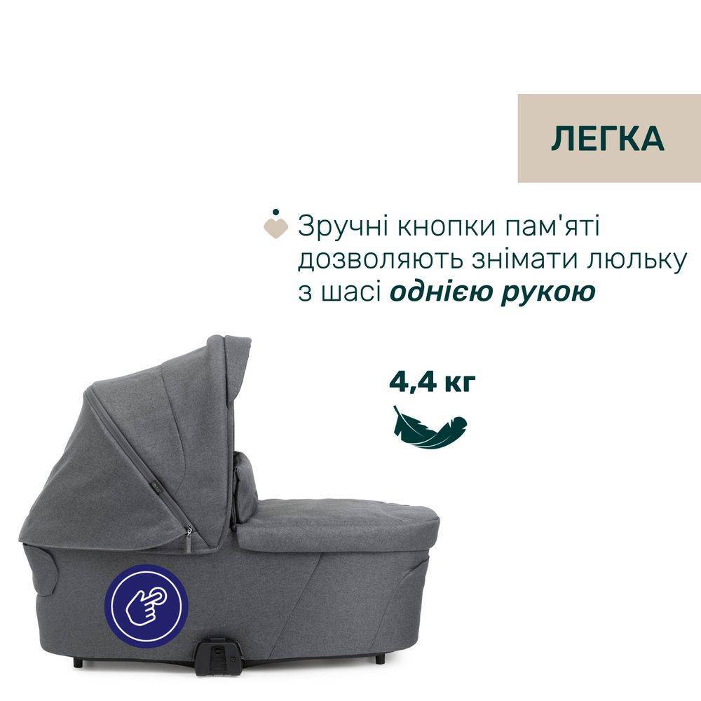 Коляска 2 в 1 Белладжіо Chicco, темно-сіра легка