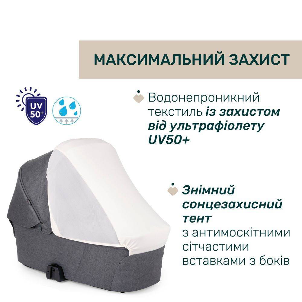Коляска 2 в 1 Белладжіо Chicco, темно-сіра захист