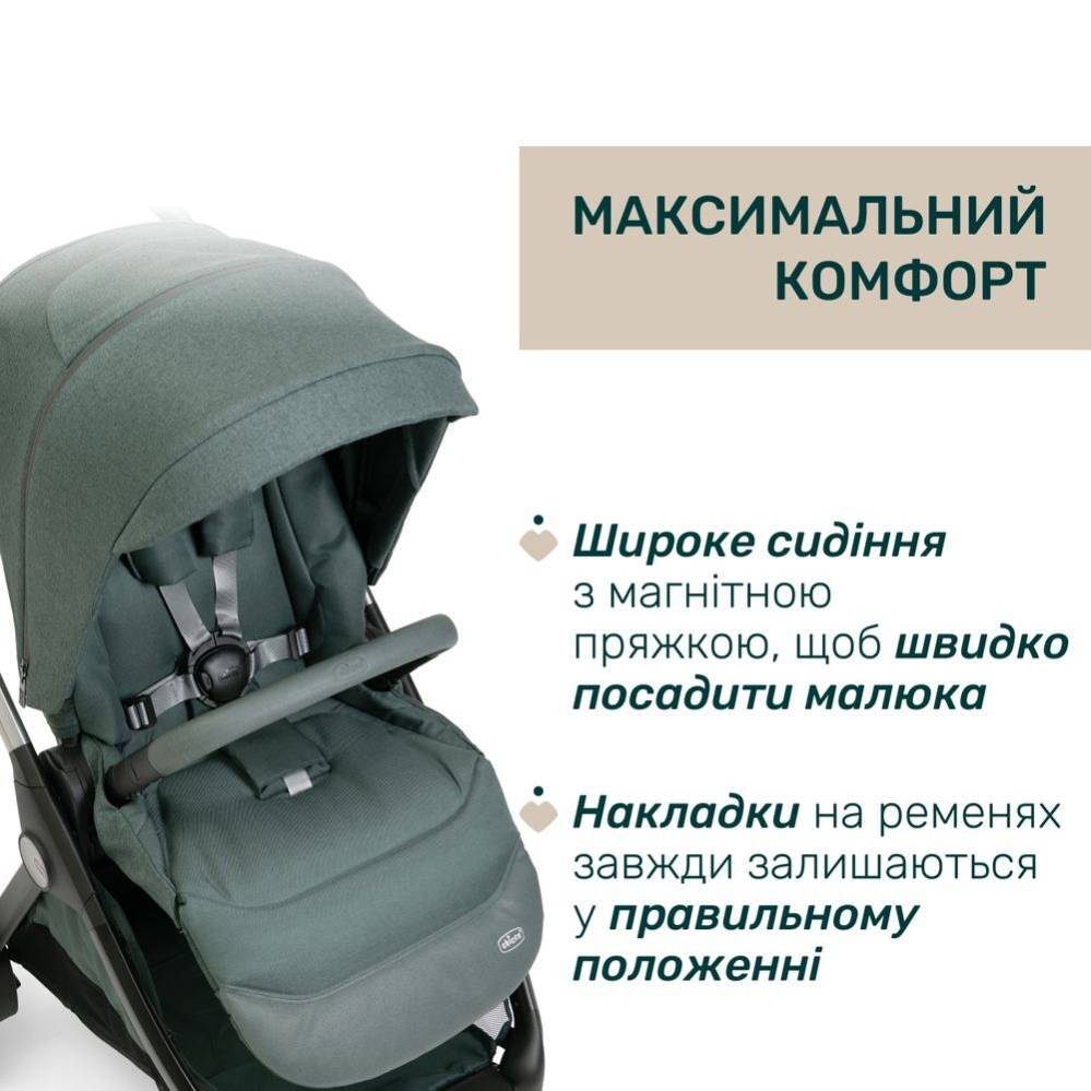 Коляска 2 в 1 Белладжіо Chicco, темно-зелена комфорт