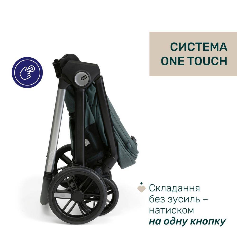 Коляска 2 в 1 Белладжіо Chicco, темно-зелена складання