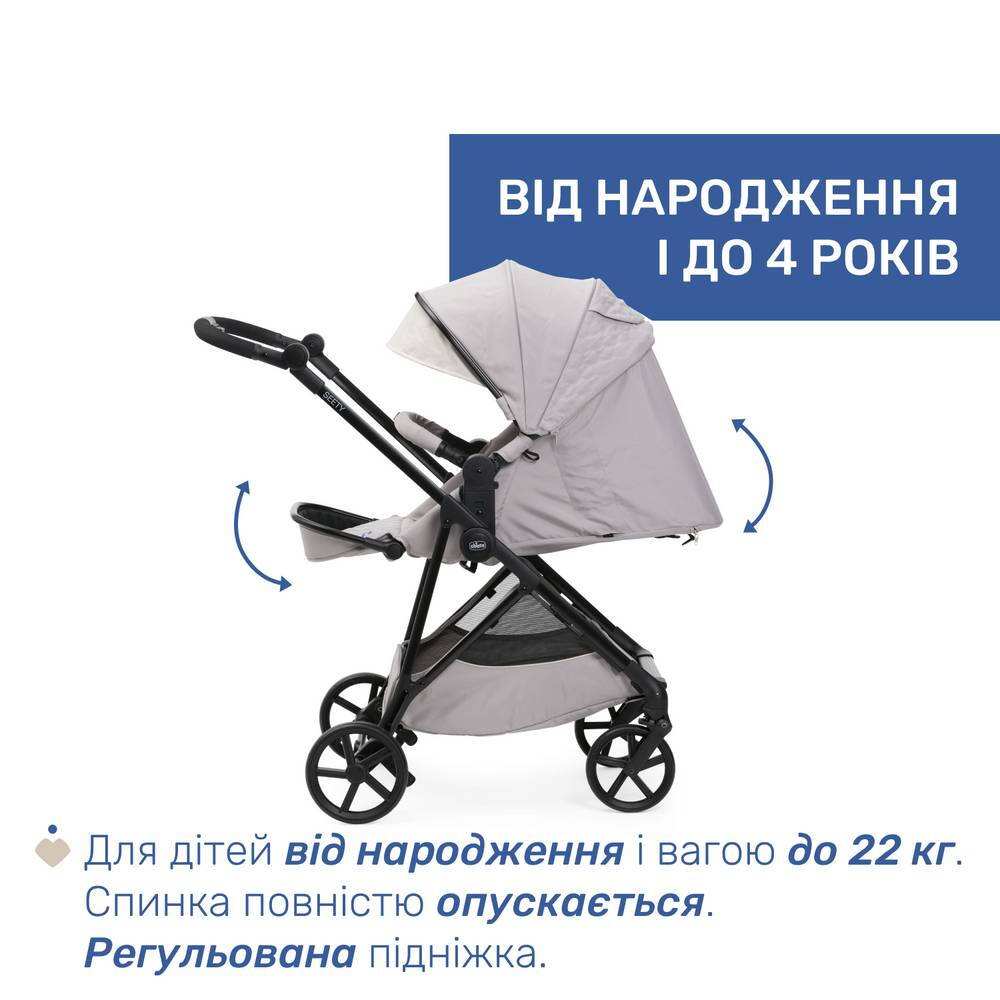 Коляска 2 в 1 Сіті Chicco, бежева рівні|