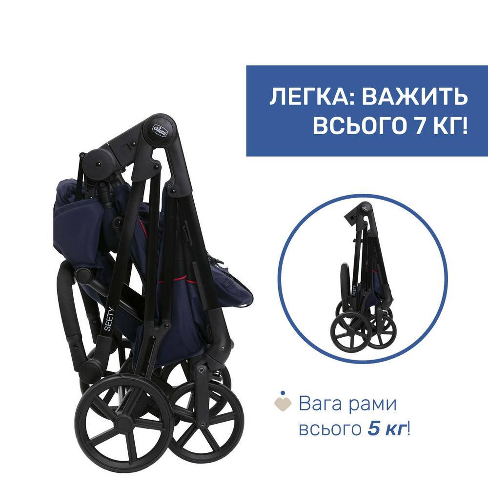 Коляска 2 в 1 Сіті Chicco, синя легка вага