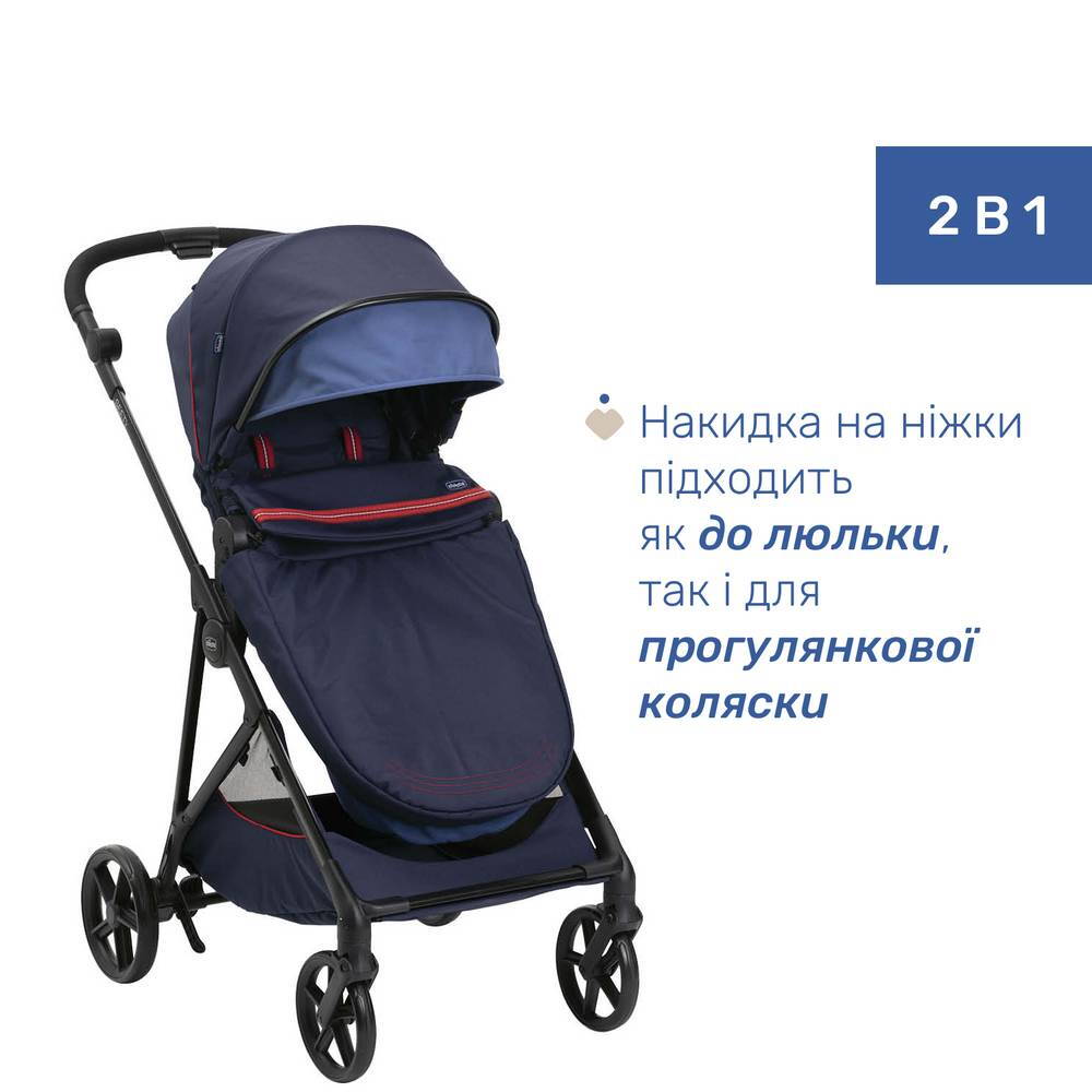 Коляска 2 в 1 Сіті Chicco, синя накидка