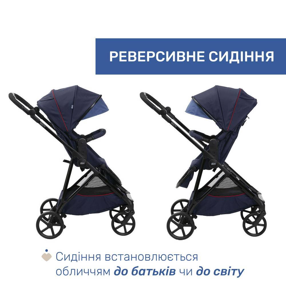 Коляска 2 в 1 Сіті Chicco, синя реверс