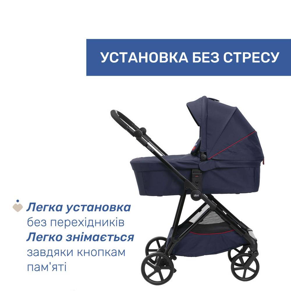 Коляска 2 в 1 Сіті Chicco, синя установка