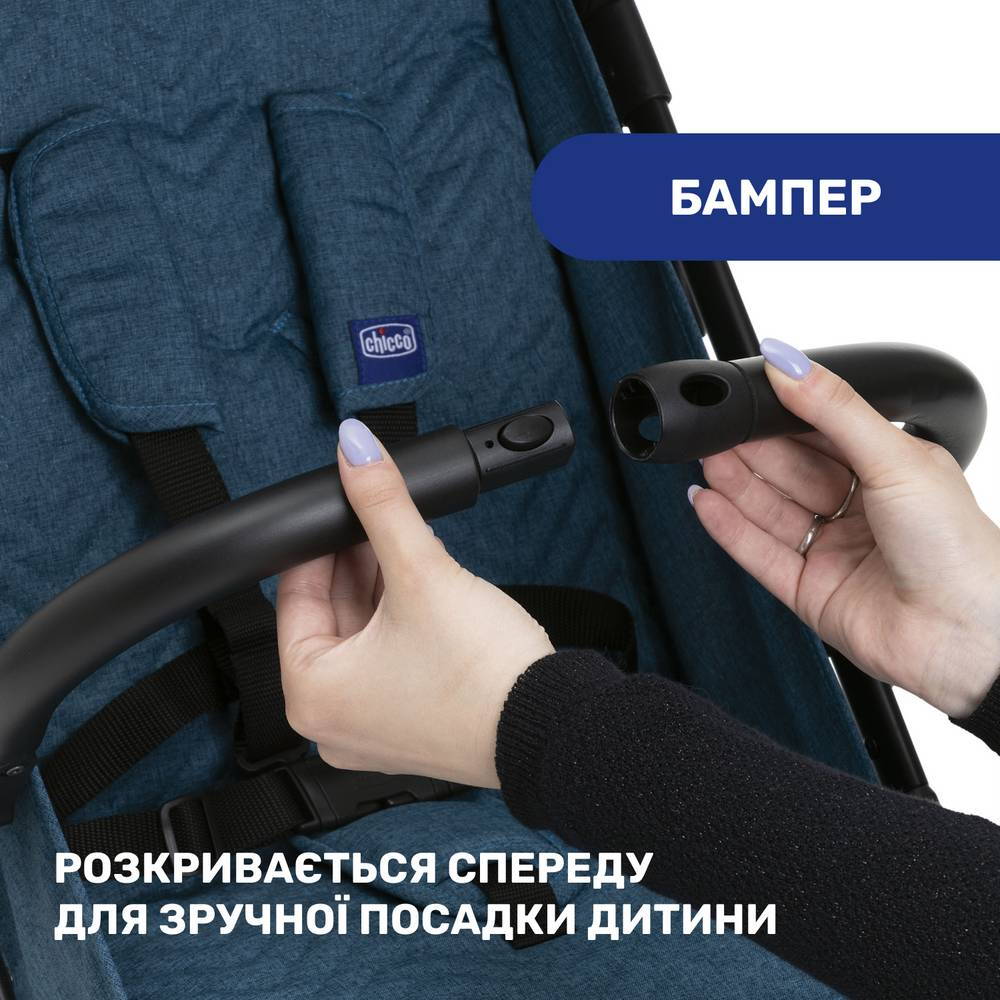 Прогулянкова коляска Троллей Мі Chicco, синя бампер