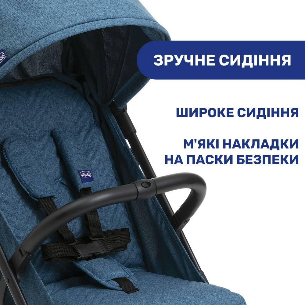 Прогулянкова коляска Троллей Мі Chicco, синя сидіння