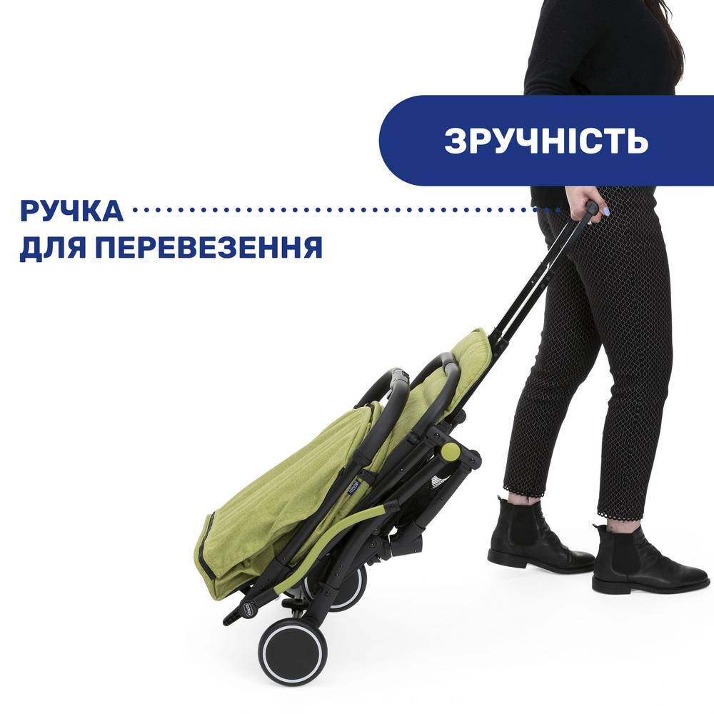 Прогулянкова коляска Троллей Мі Chicco, зелена ручка