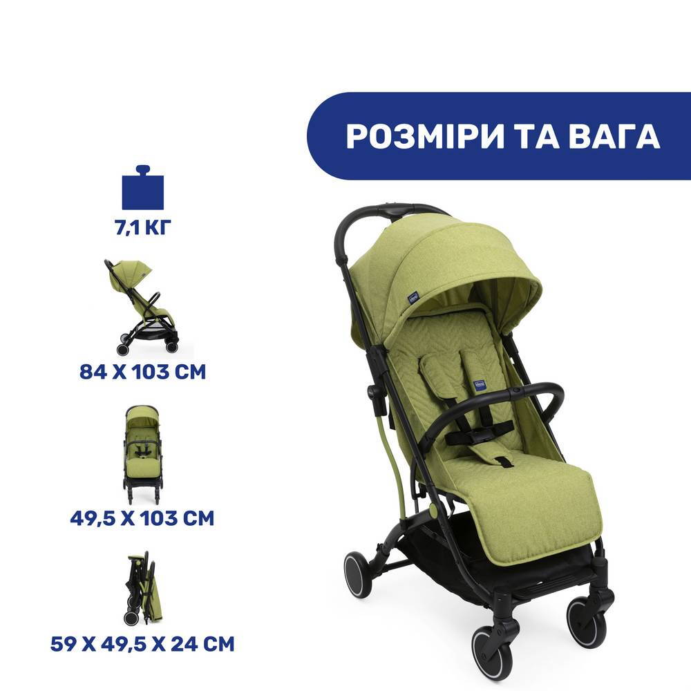 Прогулянкова коляска Троллей Мі Chicco, зелена вага