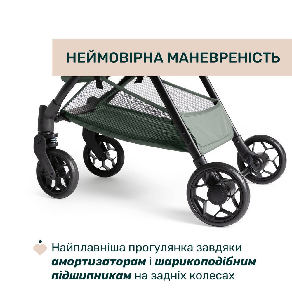 Прогулянкова коляска Урбіно Chicco, оливкова колеса