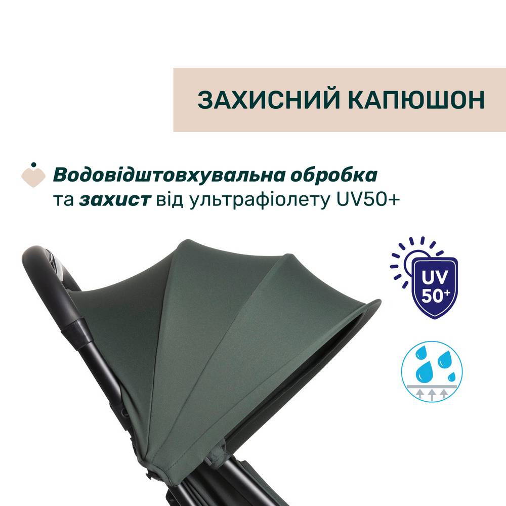Прогулянкова коляска Урбіно Chicco, оливкова захист