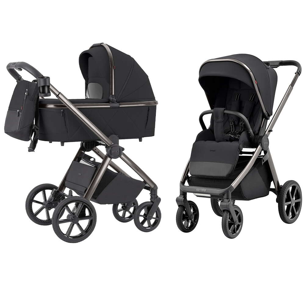 Коляска 2 в 1 Omega Carrello, чорна дві разом