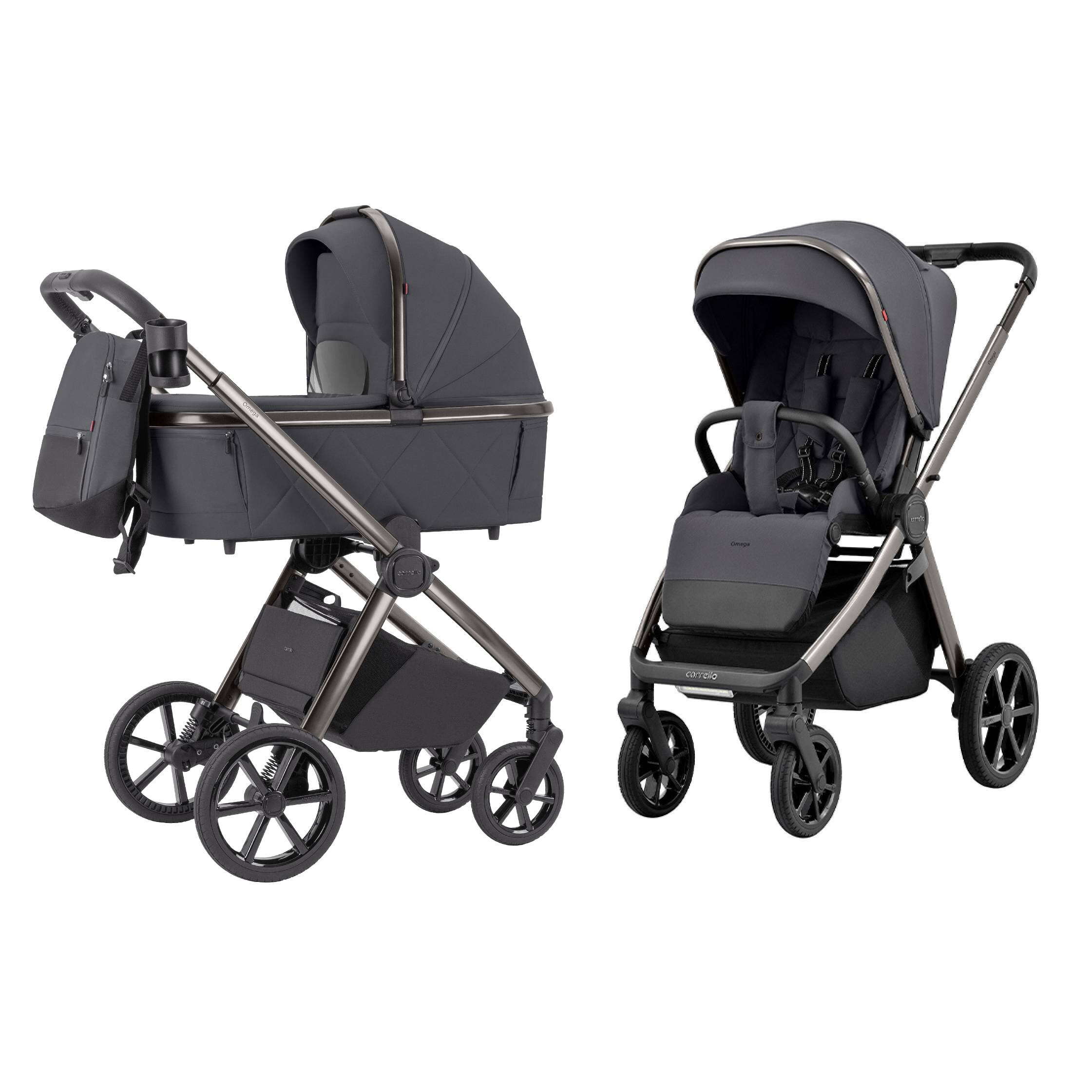 Коляска 2 в 1 Omega Carrello, сірі дві разом нові