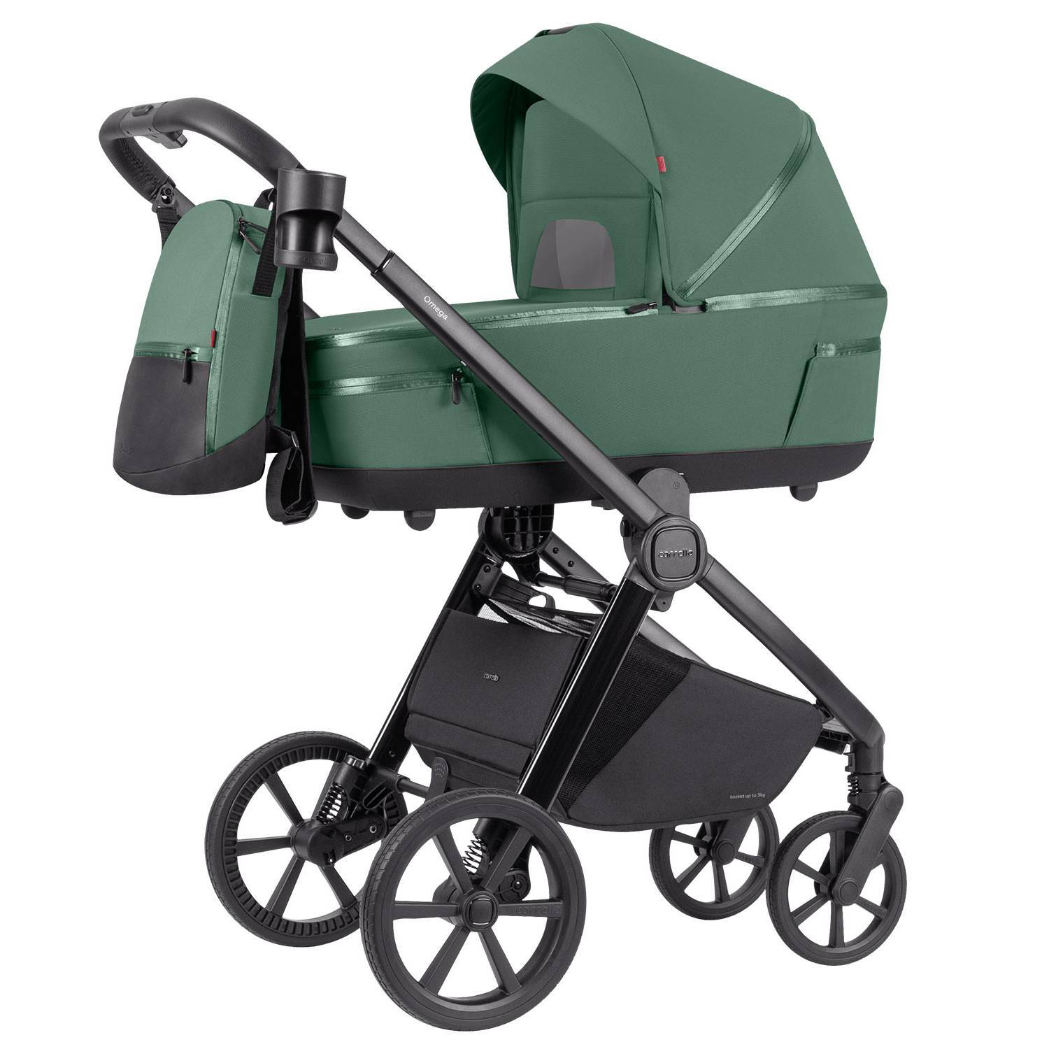 Коляска 2 в 1 Omega Plus Carrello, зеленая люлька новая