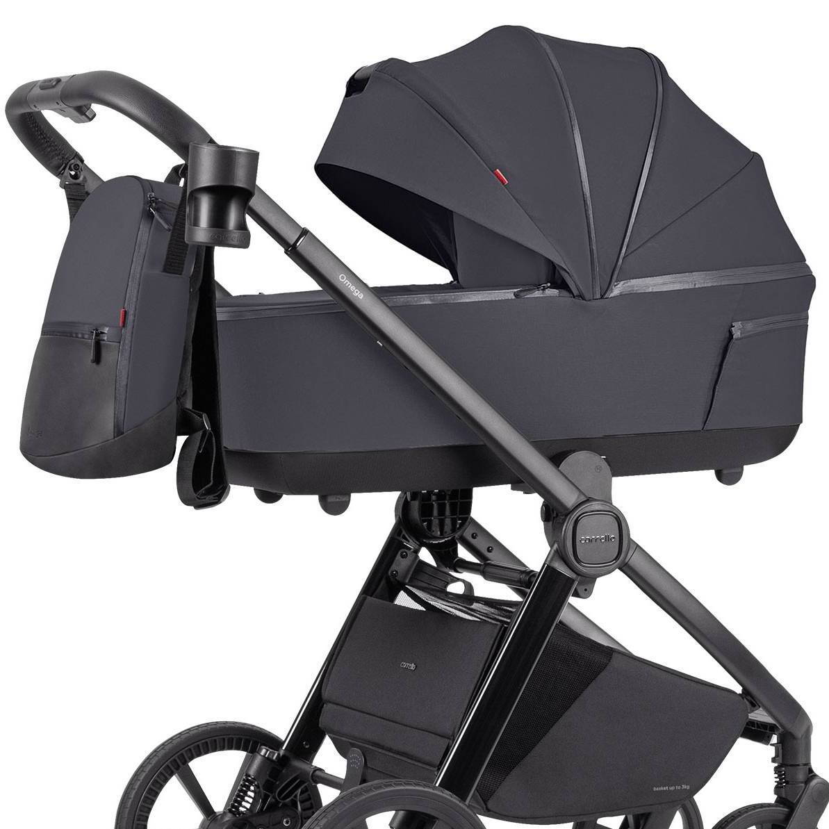Коляска omega plus carrello серая подстаканник