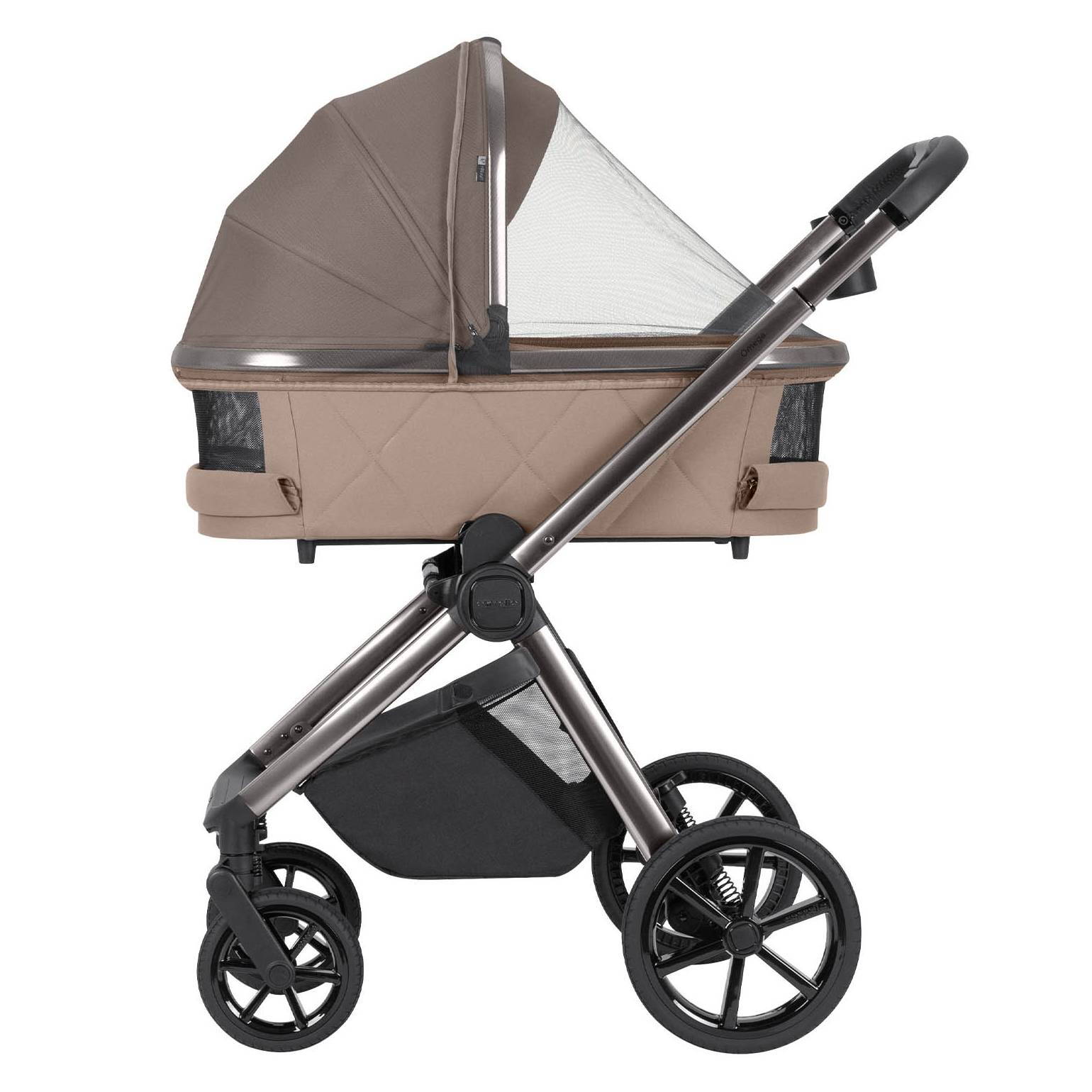 Коляска 2 в 1 Omega Carrello, сіра москітна сітка бежева
