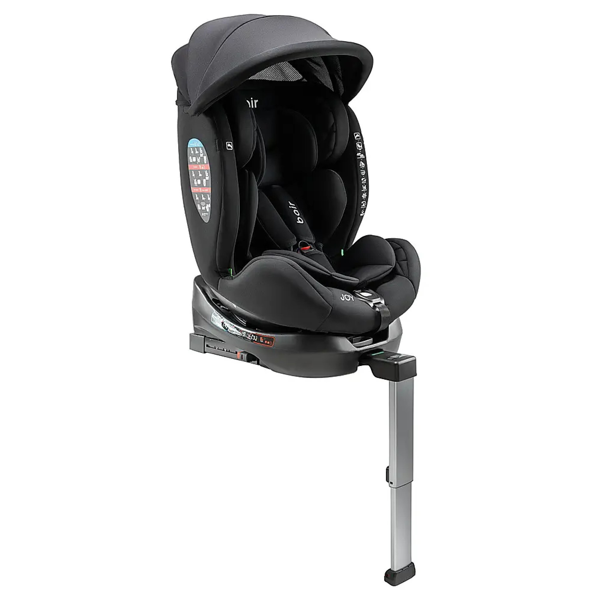 Автокрісло Joy 360 Bair (40-150 см), чорне прямо капюшон