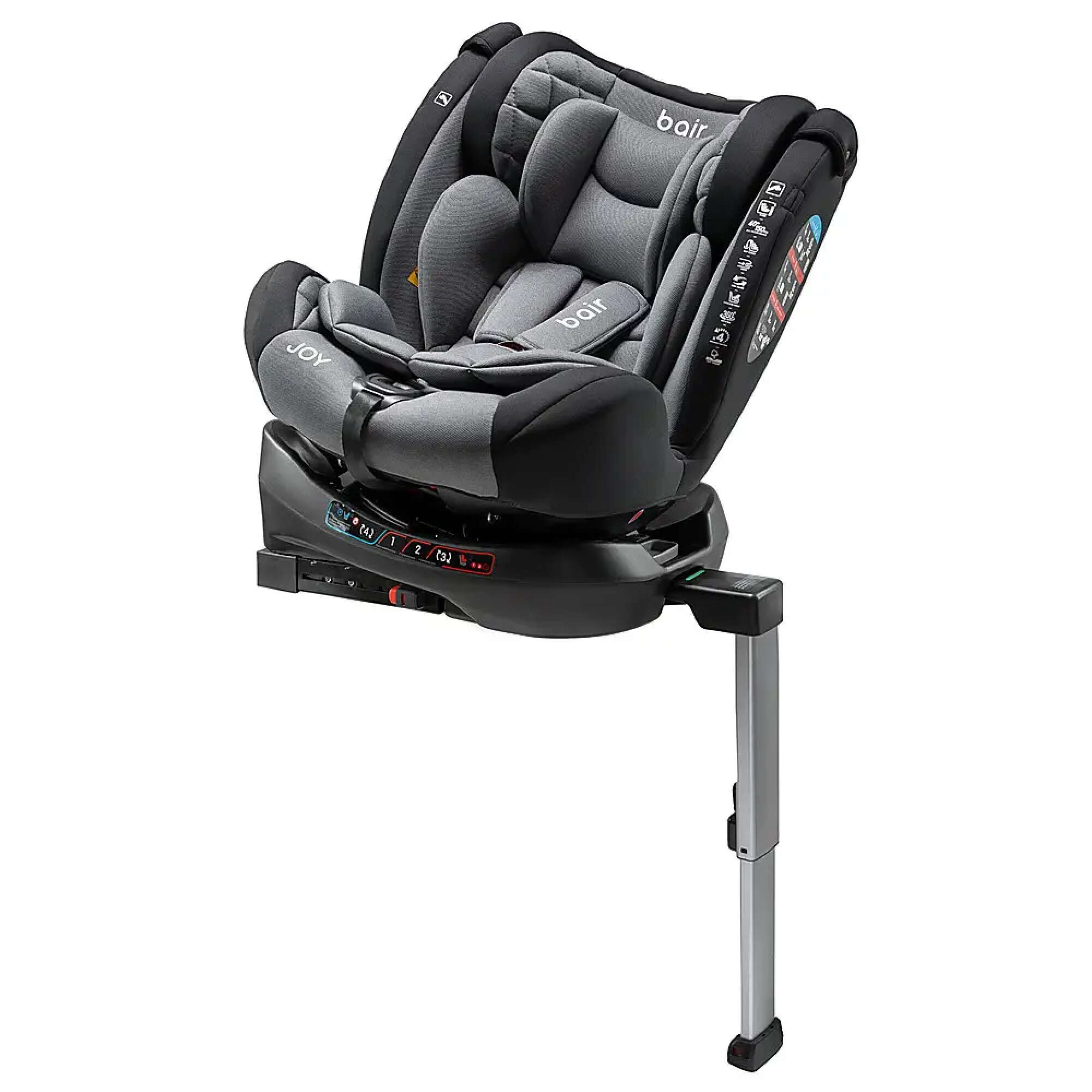 Автокрісло Joy 360 Bair (40-150 см), сіре бік|