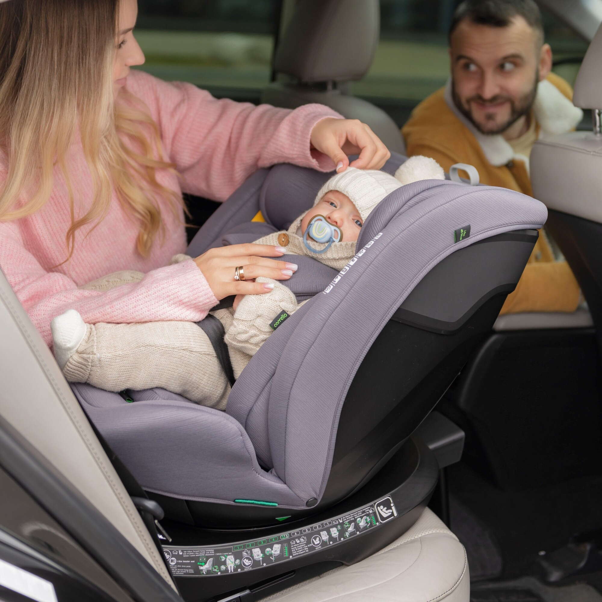 Автокрісло Octopus Carrello (40-150 см), сіре в авто