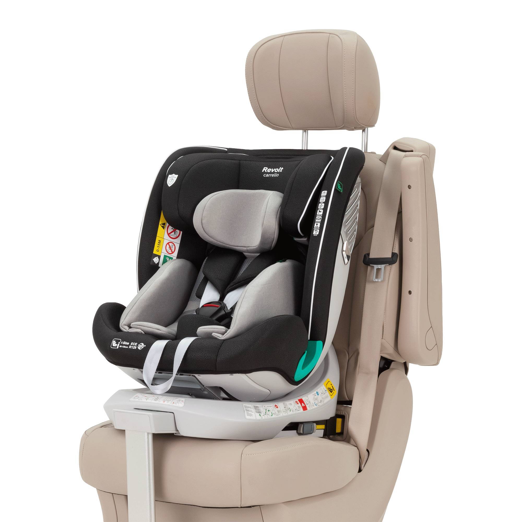 Автокрісло Revolt Carrello (40-150 см), сіре немовля