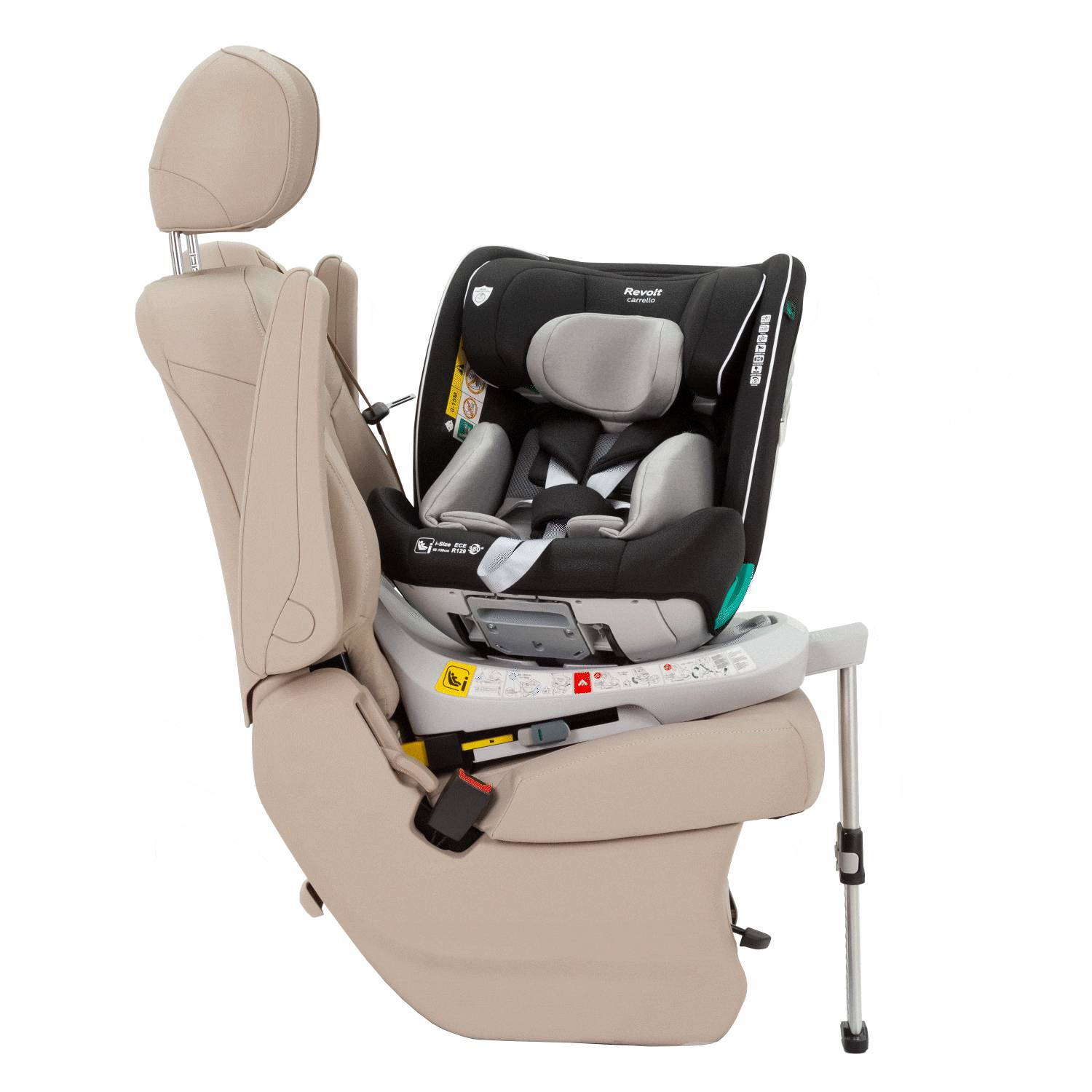 Автокрісло Revolt Carrello (40-150 см), сіре поворот