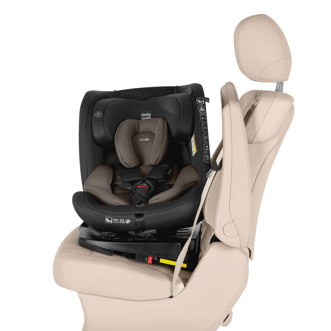 Автокрісло Unity Carrello (40-150 см), бежеве поворотне