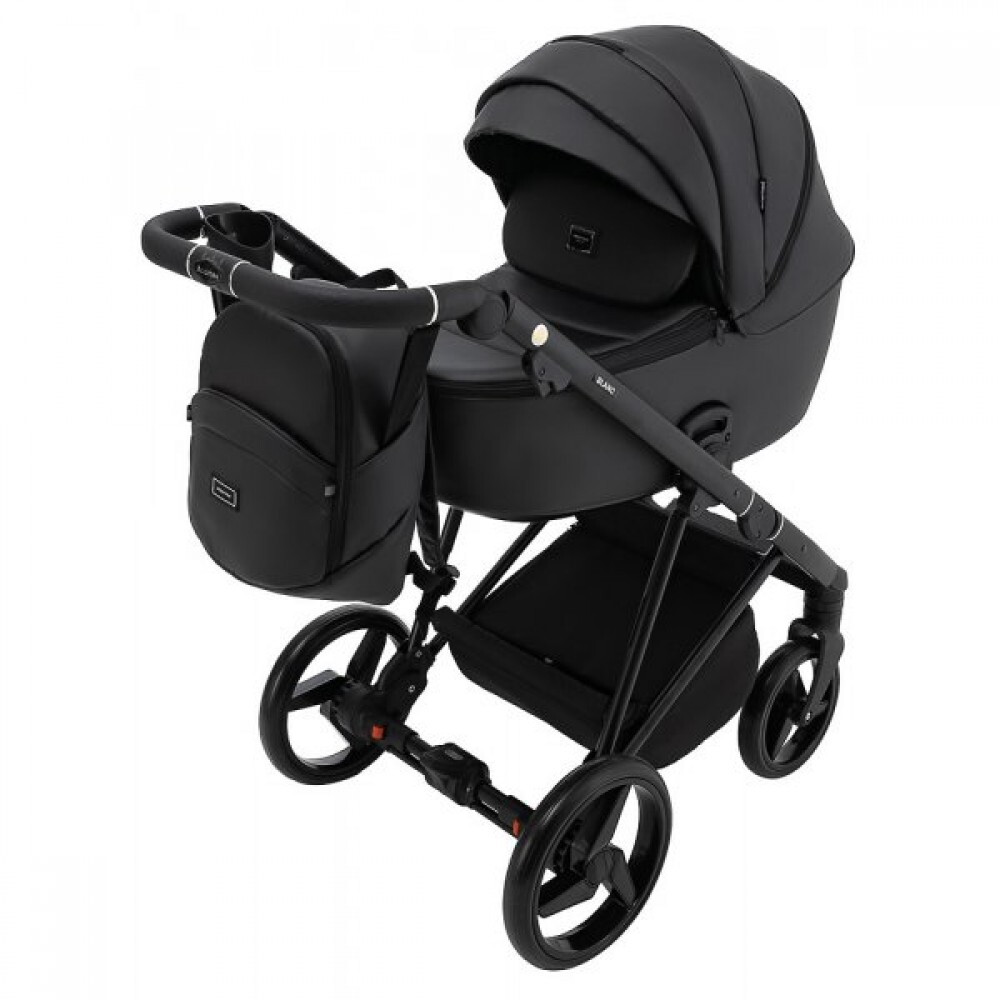 Коляска 2 в 1 Blanc Eco Adamex, чорна люлька