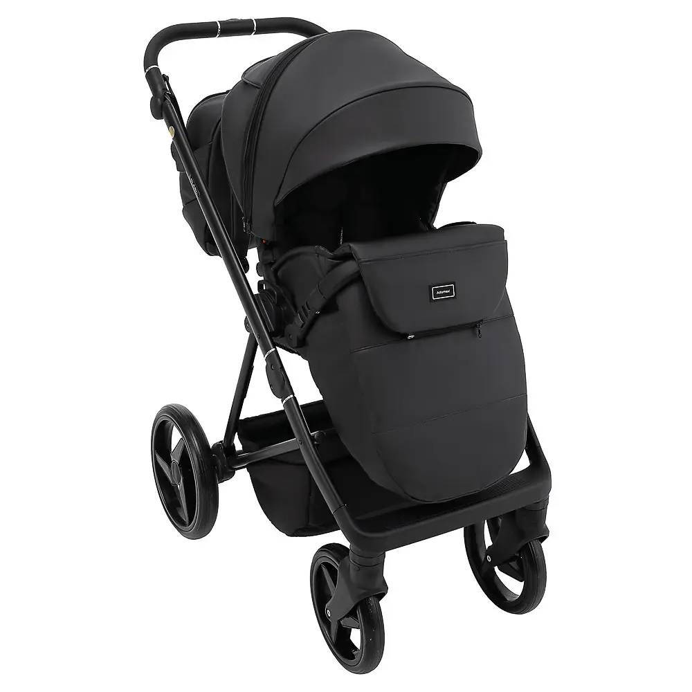 Коляска 2 в 1 Blanc Eco Adamex, чорна захист ніг