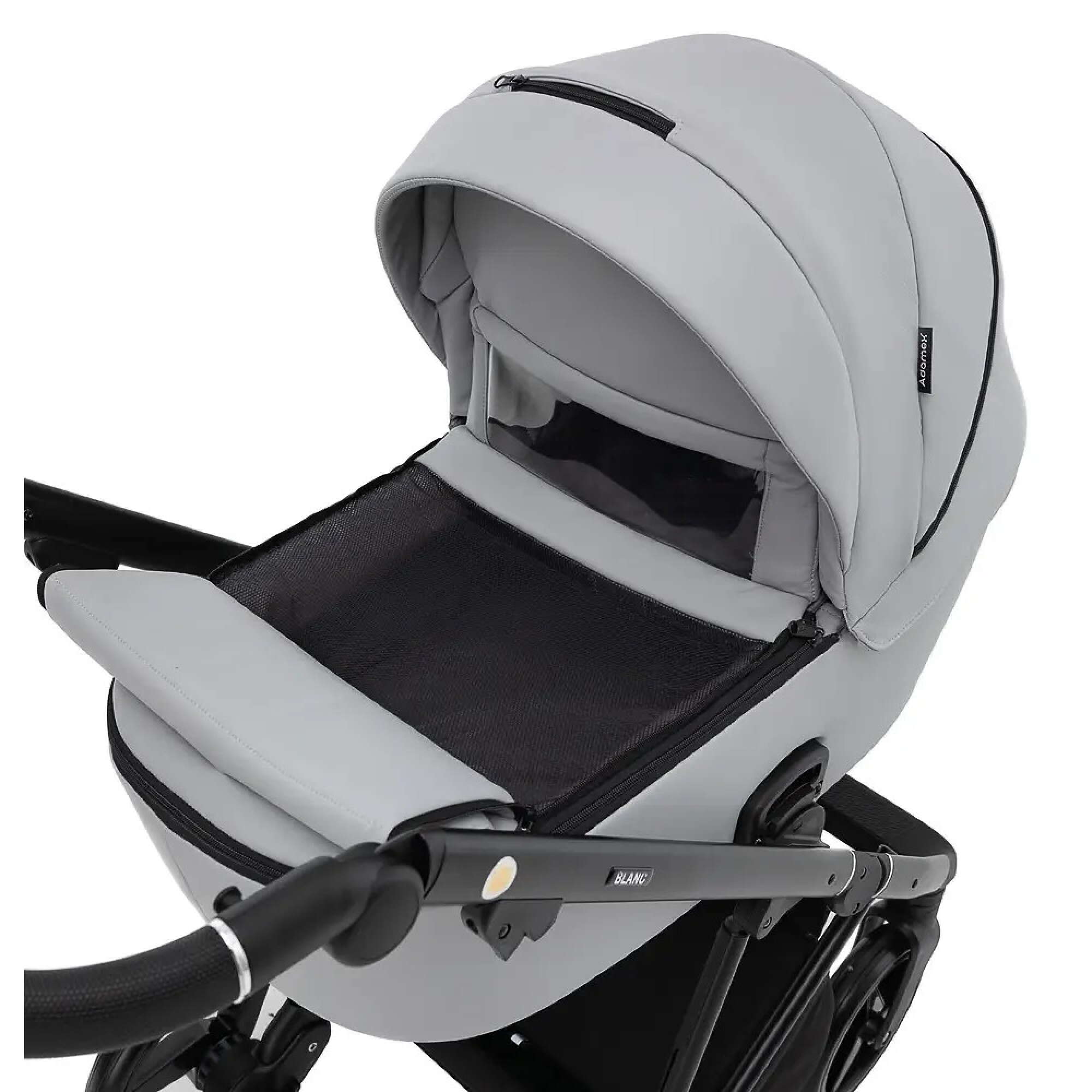 Коляска 2 в 1 Blanc Eco Adamex, сіра люлька чохол