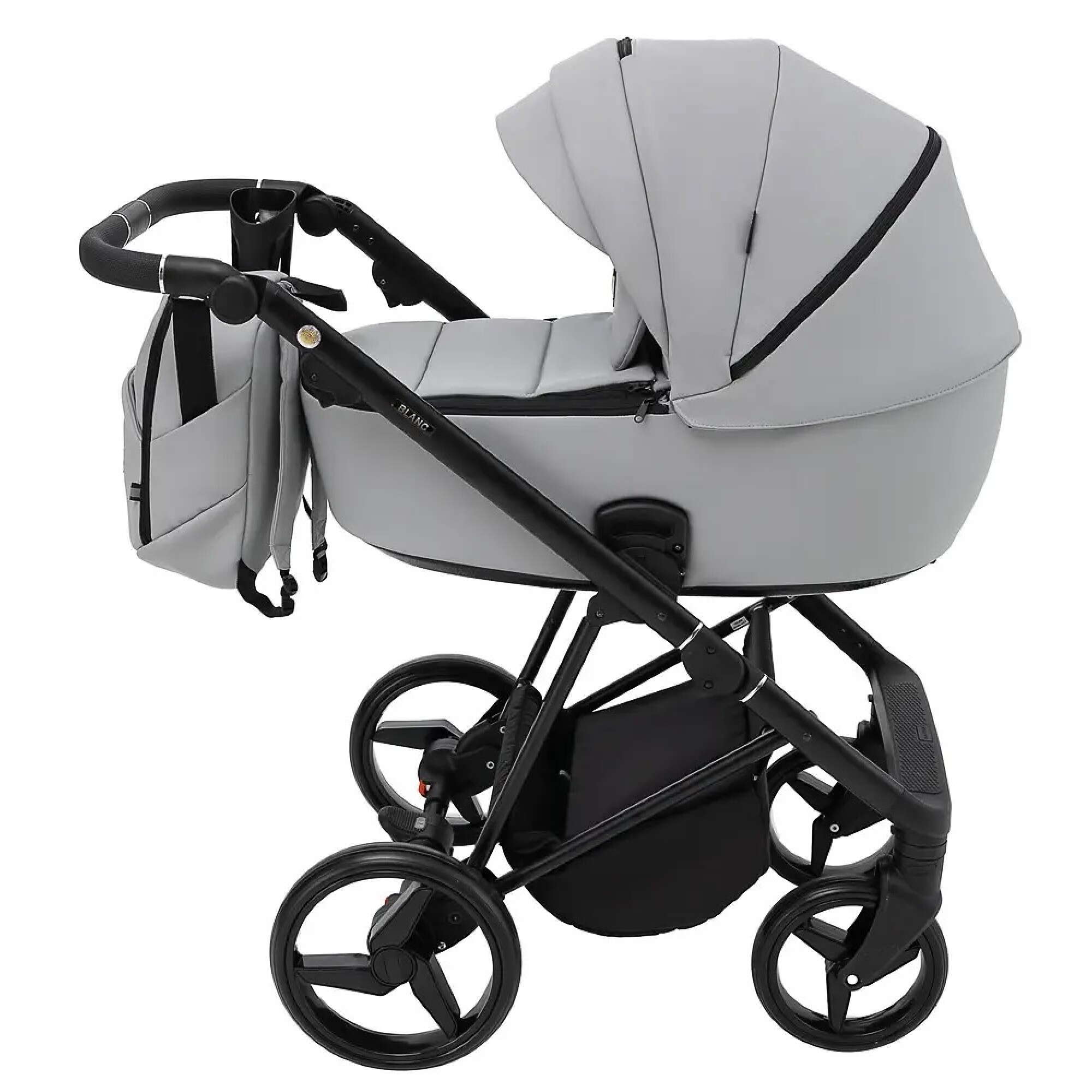 Коляска 2 в 1 Blanc Eco Adamex, сіра люлька