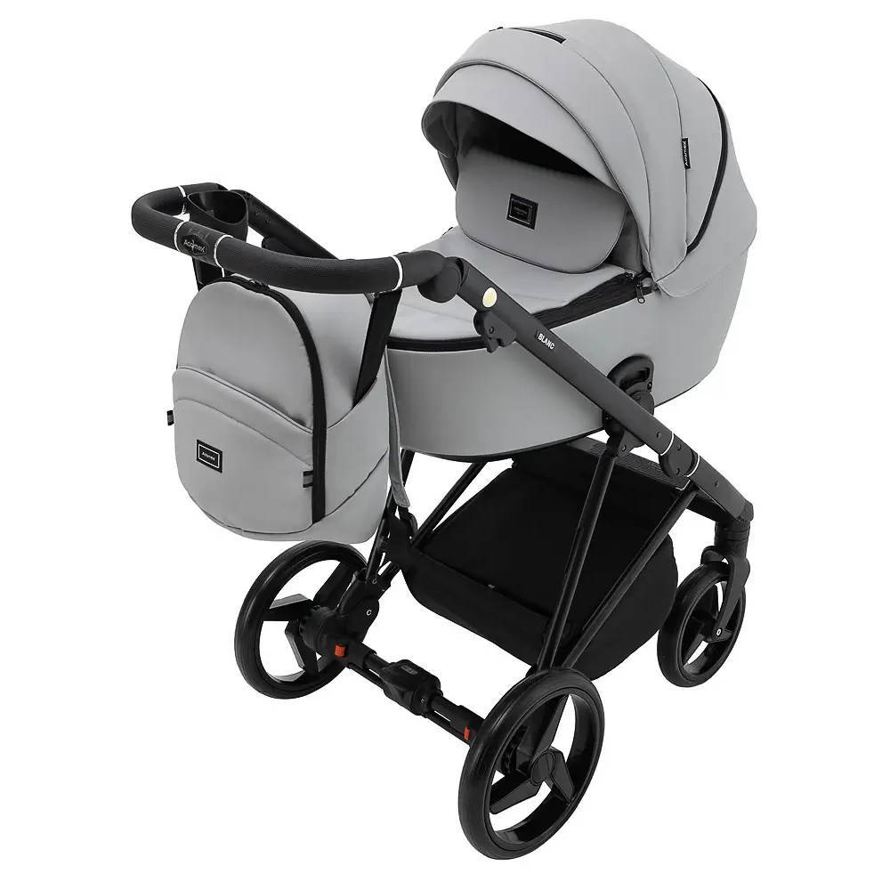 Коляска 2 в 1 Blanc Eco Adamex, світло-сіра бік
