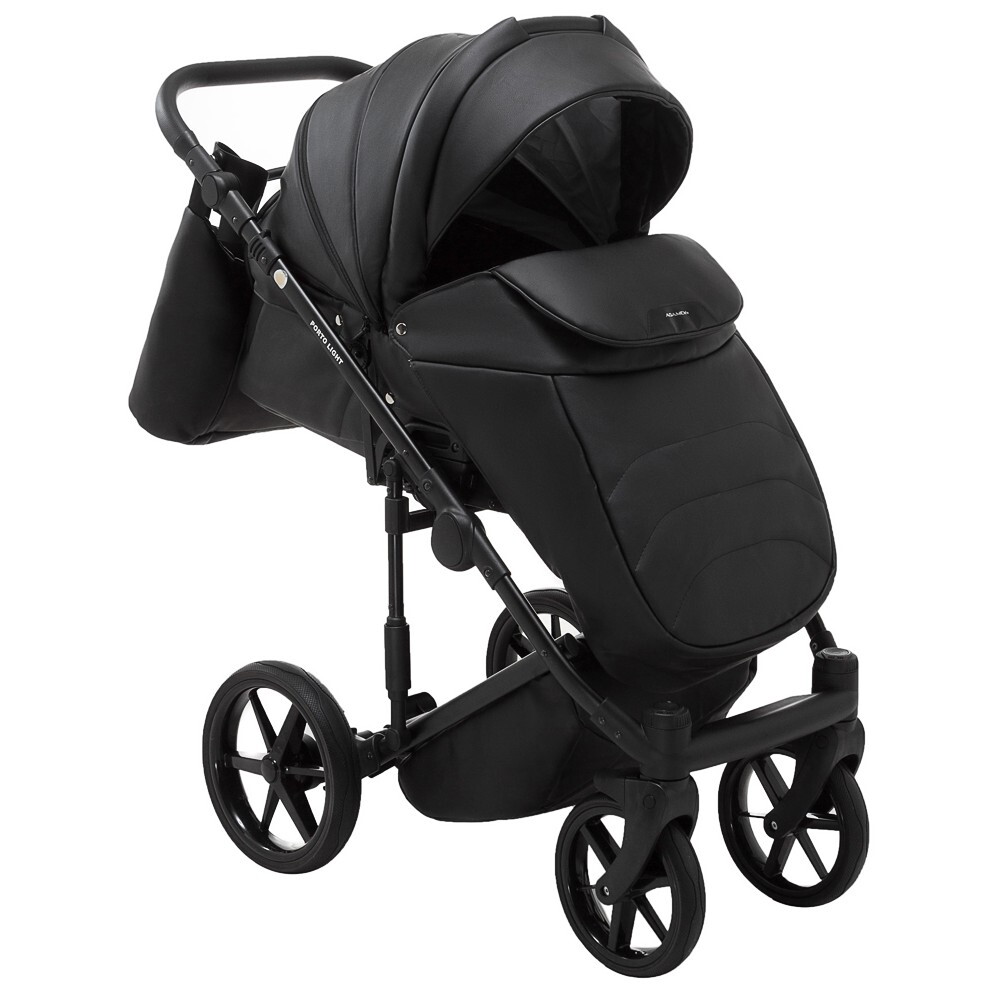 Коляска 2 в 1 Porto Light Eco Adamex, чорна прогулянка чохол