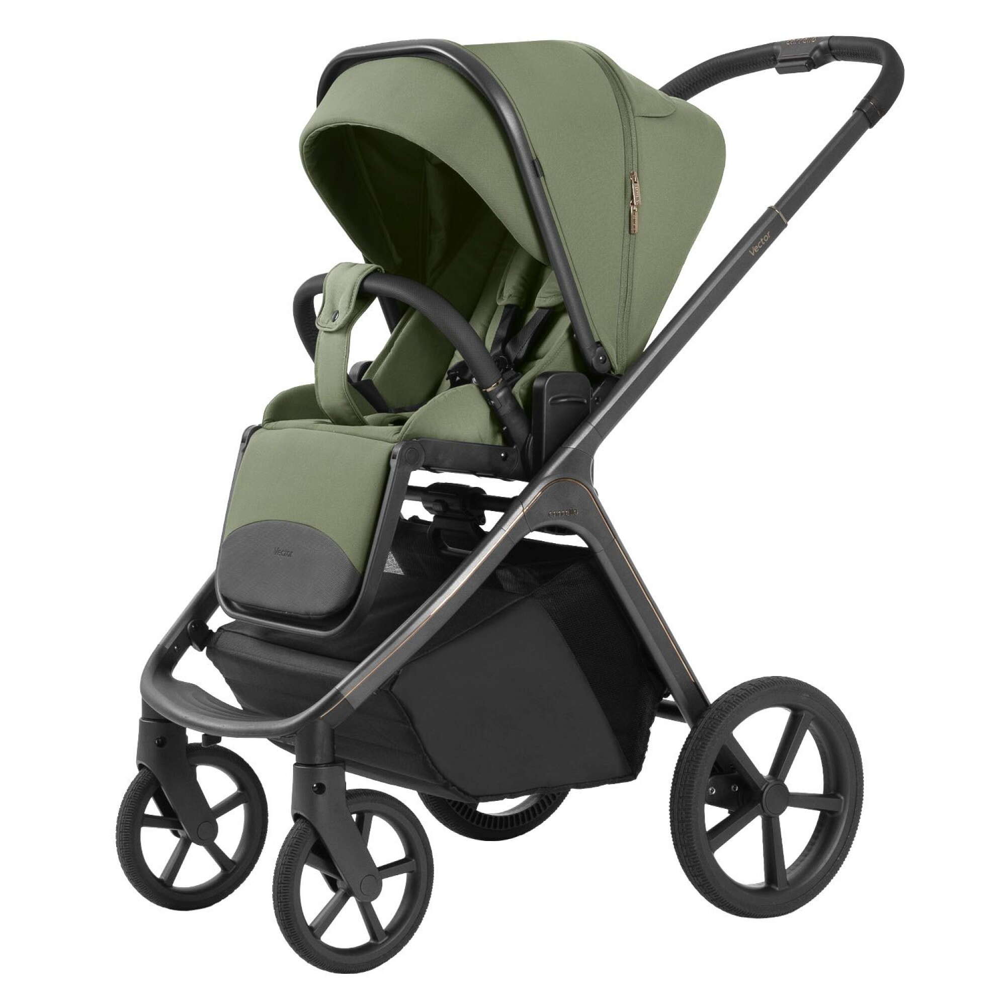 Коляска 2 в 1 Vector plus Carrello, зелена прогулянка бік