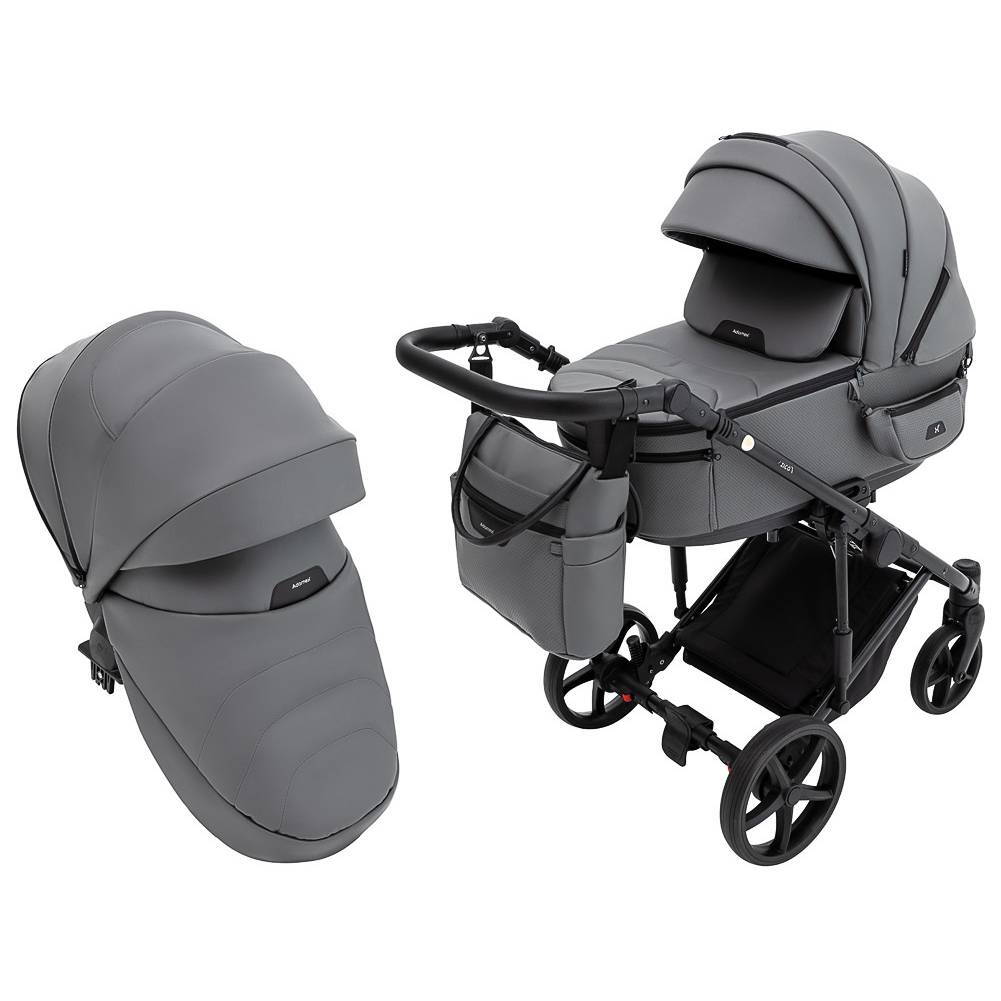 Коляска 2 в 1 Zico Eco Adamex, сіра дві
